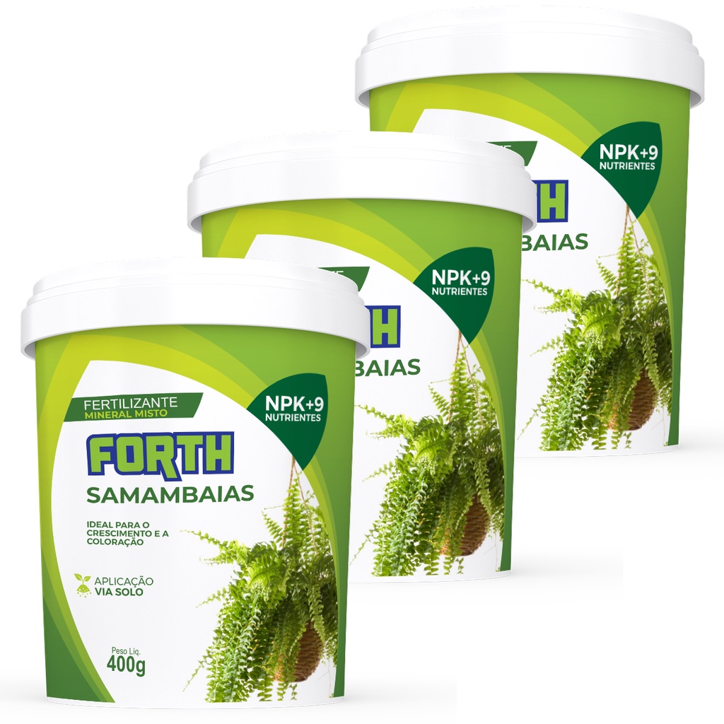 Kit 3 Forth Samambaias Para Manutenção de Samambaias - 400g em Oferta na Shopee