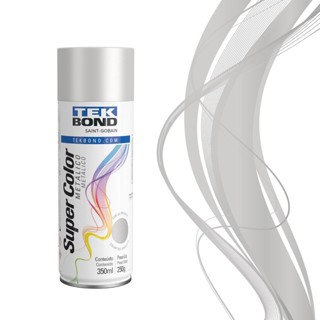 Tinta spray metálico prata 350ml 250g - tekbond