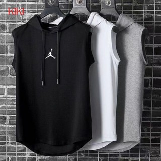Colete masculino com camisa esportiva de basquete com capuz largo sem mangas PMXC