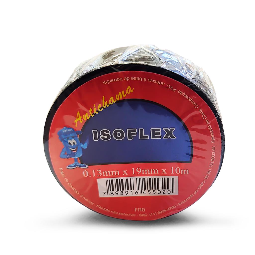 10 Fitas Isolante Isoflex Anti-Chama para uso geral ISO 9002. 10 FITAS19 mm x 10 metros IsoFlex
