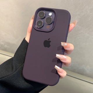 Capa De Silicone Líquido Roxo Profundo Para iPhone 15 Pro Max 11 12 13 14 Pro Max 14 Plus IX XS MAX Macia À Prova De Choque