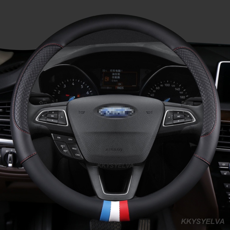 Capa Para Volante De Carro 37 38cm 15 " Ford Grand C-Max Fiesta Figo Fusion Mondeo Focus GT Ka Mustang Taurus Ranger Edg