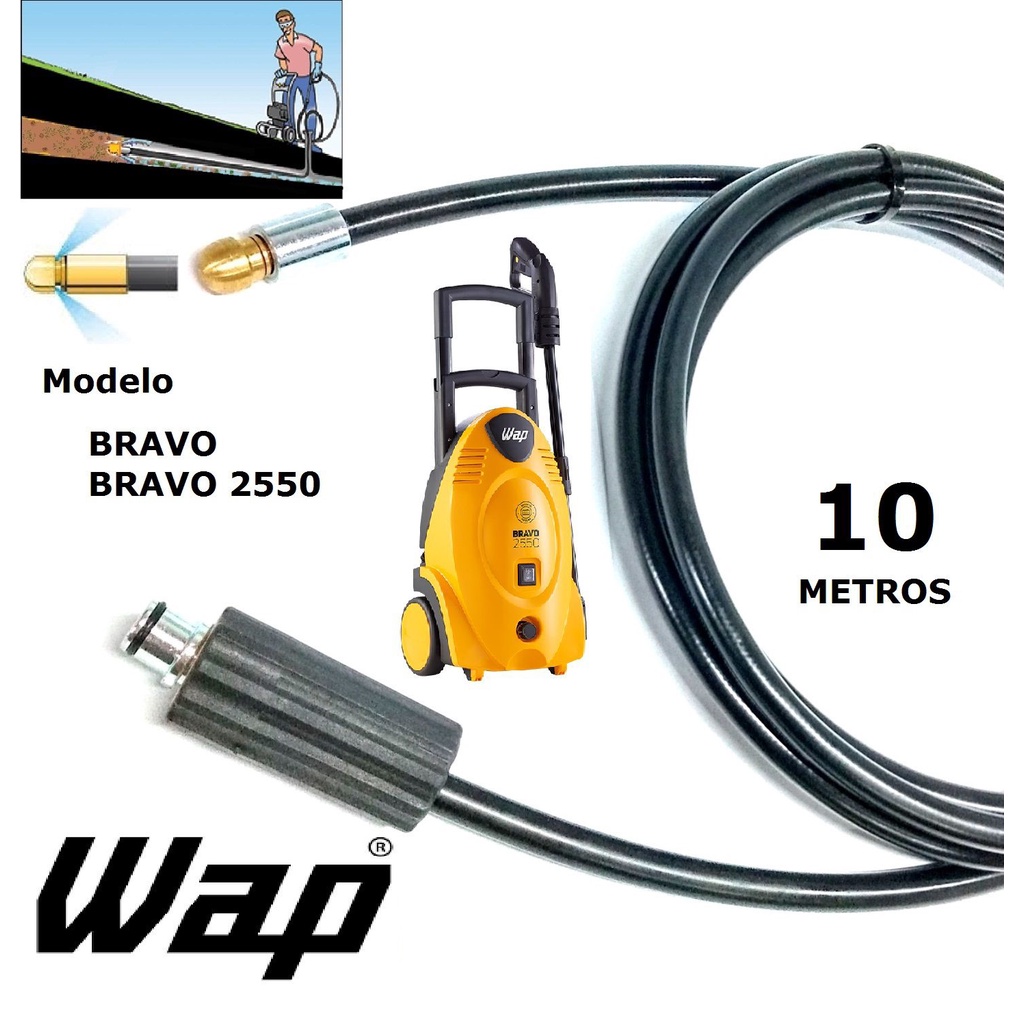 Mangueira desentupidora de tubulação WAP - 10 Metros - Wap BRAVO