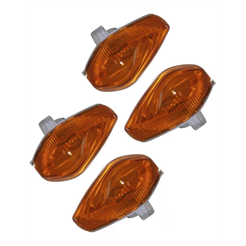 4 Lentes Pisca Titan Fan Bros 14 Laranja dianteira traseira em Oferta na Shopee