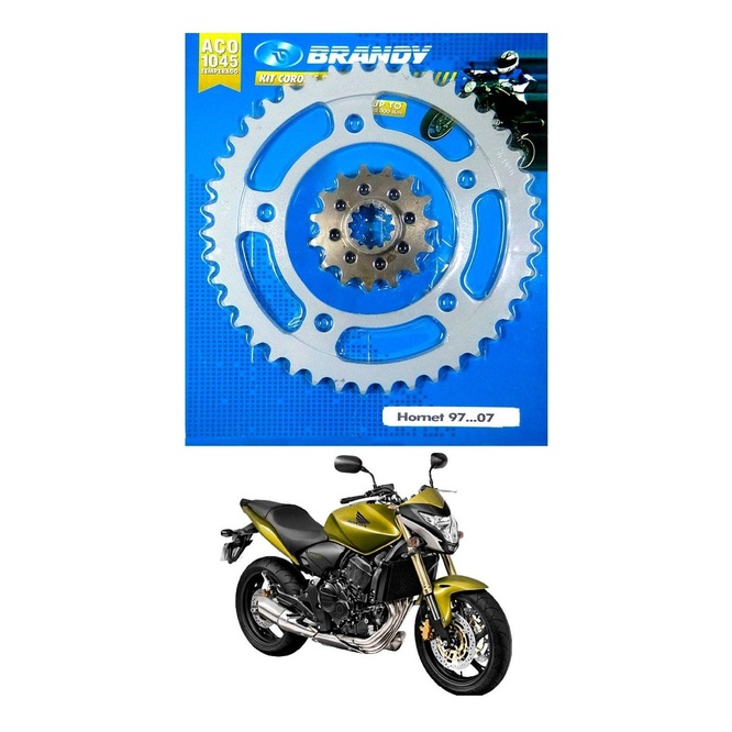 Kit Relação para Moto Honda CB 600F Hornet 1997 até 2007 Sem Corrente - Brandy