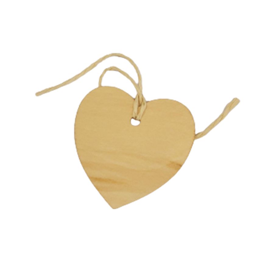Tag Coração em Madeira com 6 un - ArtLille Rizzo
