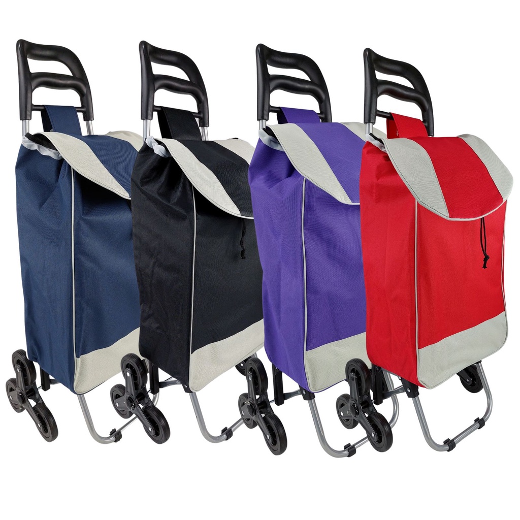 Carrinho De Feira Compras 6 Rodas Dobrável Sobe Escada 30kg