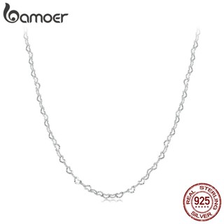 Prata Bamoer Sterling 925 Design Único Colar Básico Em Forma De Coração Moda Jóias Presente SCA026