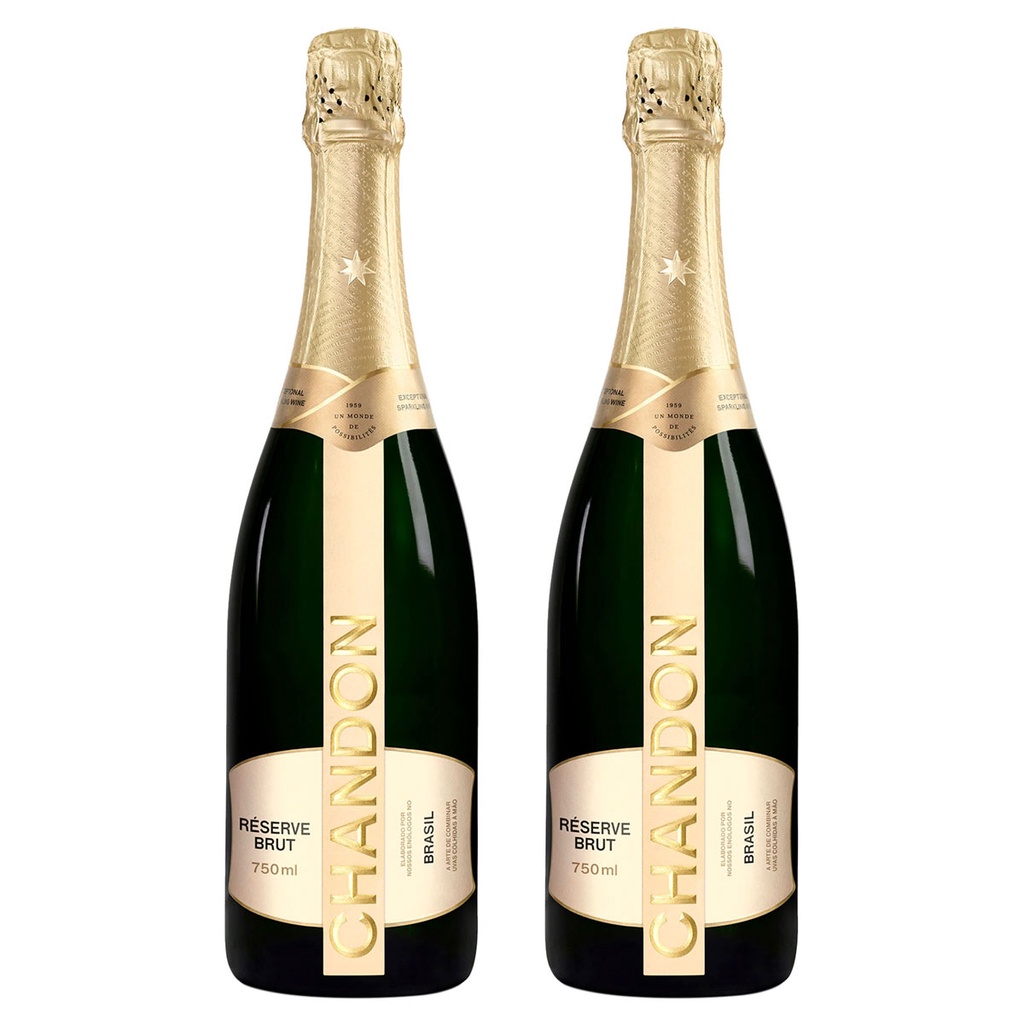 KIT 02 ESPUMANTES CHANDON RESERVE BRUT 750ML em Oferta na Shopee