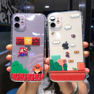 Super Mario Bros Capa Traseira De Telefone Transparente Para iPhone 14 13 12 11 Pro MAX Mini XR XS 8 X 7 SE 2020