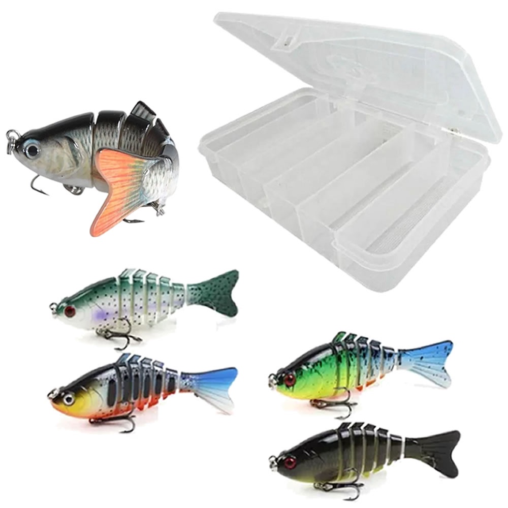 10 UNI Isca Lambari Artificial Articulado Pequeno + Estojo