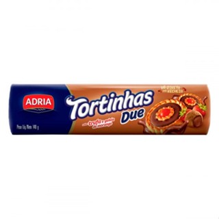 Biscoito Recheio Trufa e Geleia de Morango Adria Tortinhas Due Pacote 140 g