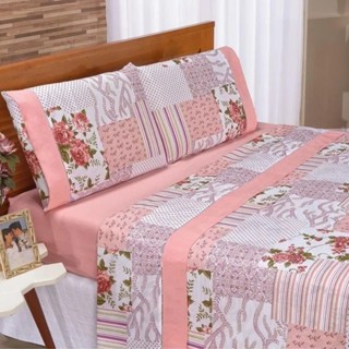 Lençol Com Elástico Casal 100% Micro Percal Algodão Estampado
