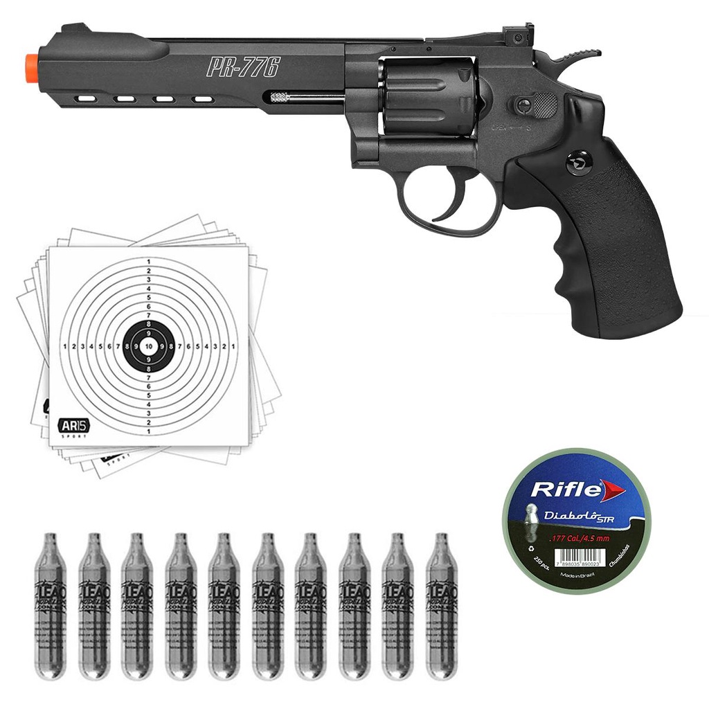Revolver Gamo Pr-776 10un.CO2 4.5mm Metal + Chumbinho em Oferta na Shopee