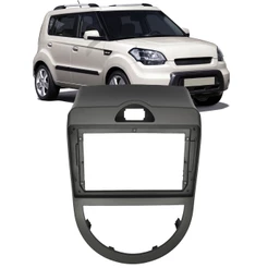 Moldura Painel 2 Din 9" Polegadas Kia Soul 2009 até 2011 Grafite
