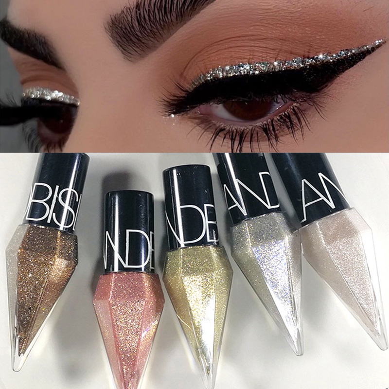 Diamante Forros De Olhos Brilhantes Sombra À Prova D'água Rosa De Prata Ouro Cor Glitter Sequins Eyeliner Maquiagem Beleza Cosméticos
