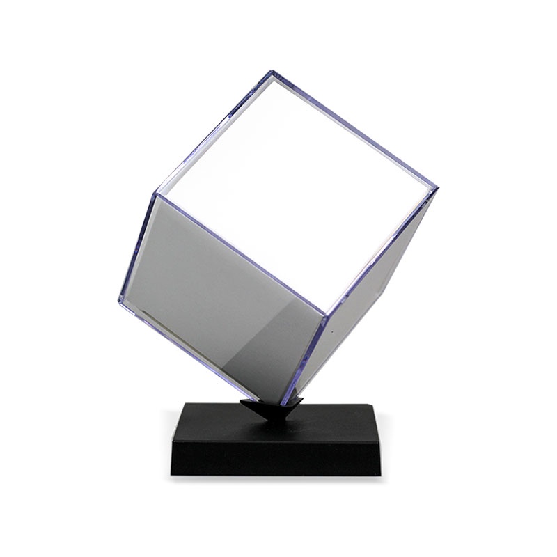 Foto Em Cubo Giratório De Acrílico Grande Com Base 1 Unidade - Não Incluso as Fotos - 9cm com espaço p/ 6 Fotos - Lembrancinha personalizada, presente, decoração