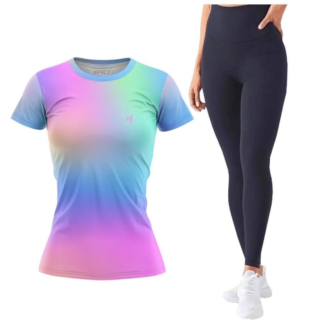 Kit Blusa Academia Feminina Fitness Academia Calca Legging Lisa Grossa Esportiva Sem transparencia