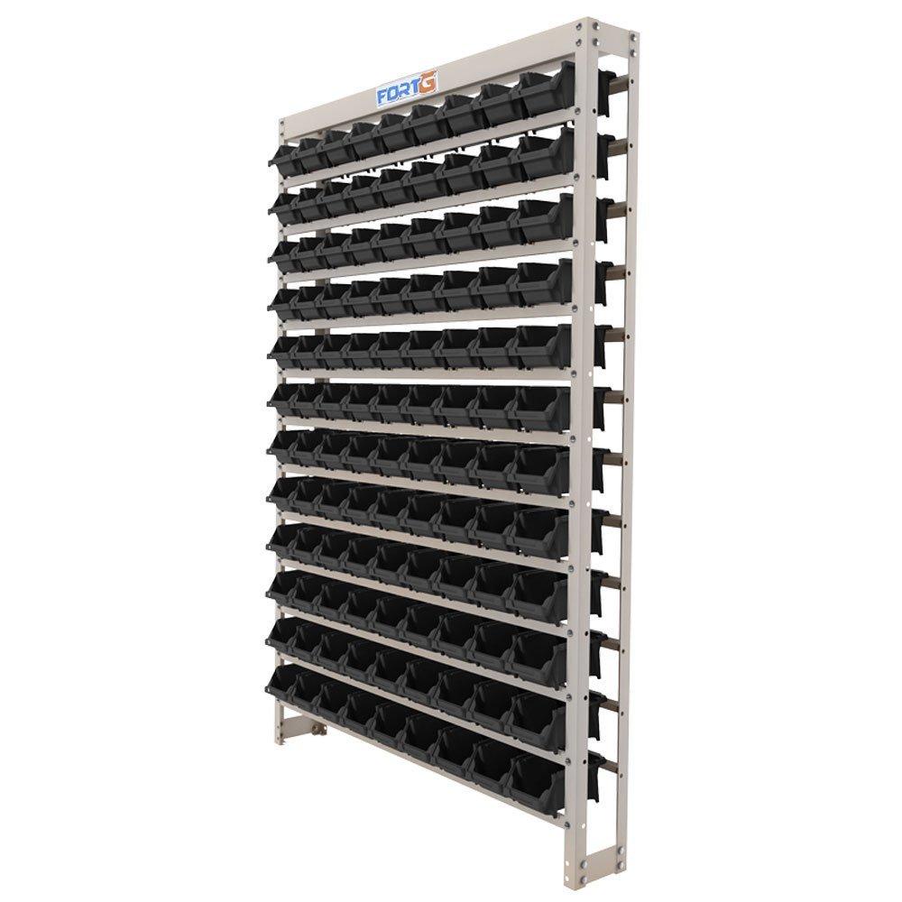 Estante Gaveteiro Organizador com 108 Gavetas Nr. 3 na Cor Preta - FortG em Oferta na Shopee