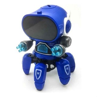 Robô Brinquedo Azul Dançarino 6 Pernas Com Sons E Luzes