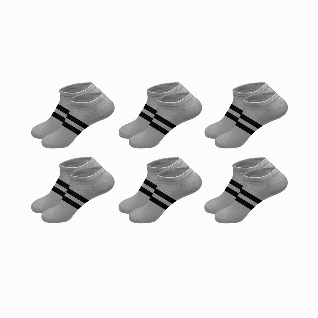 Kit 6 Pares de Meias Cano Curto Algodão Cinza M7 em Oferta na Shopee