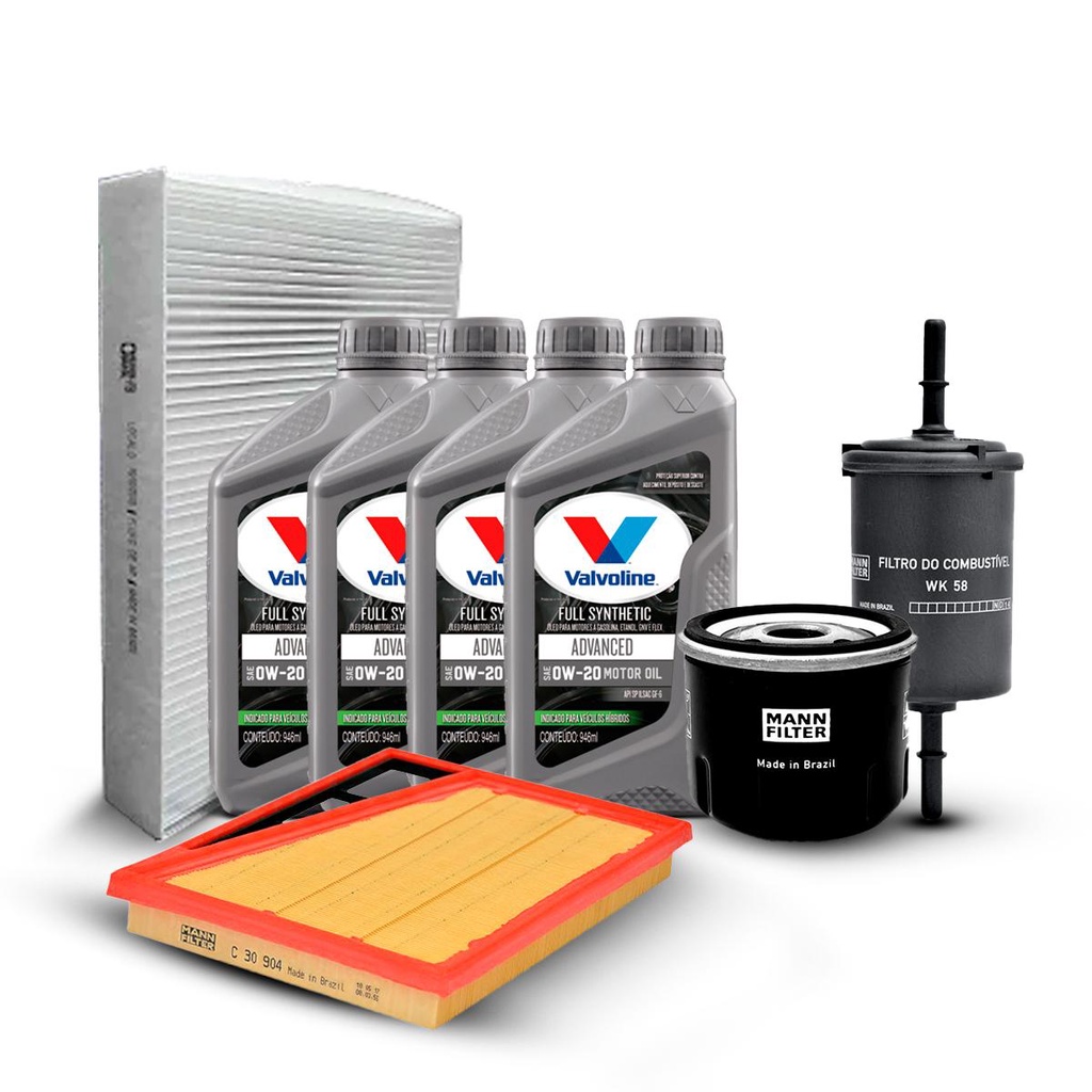 Kit Filtros + Óleo 0w20 Advanced Argo Cronos 1.0 2017 a 2022