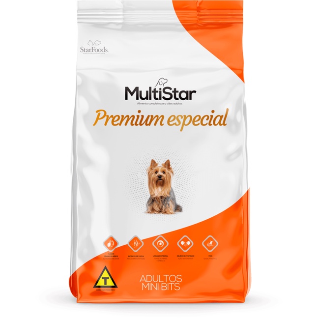 Ração Multi Star Dog Mini Bits Raças Pequenas - 1kg