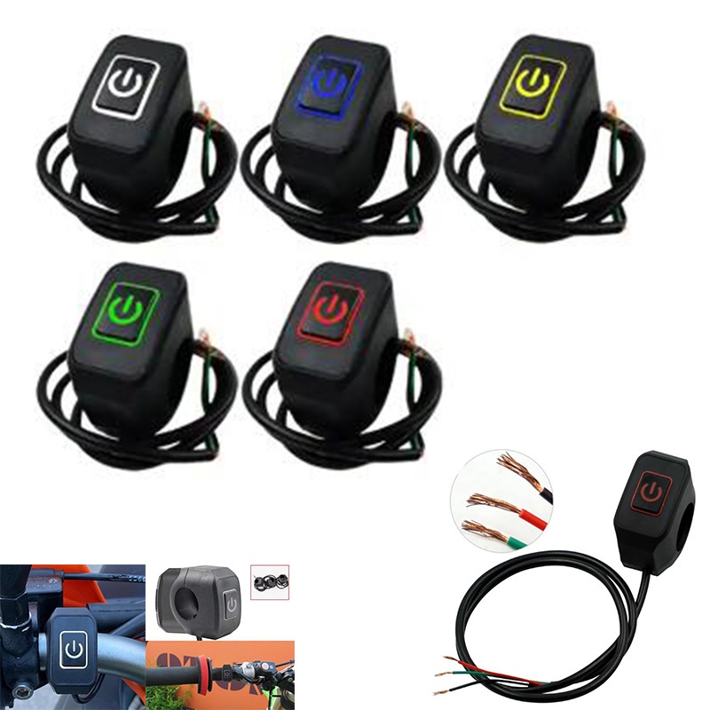 Interruptor De Barra De Mão À Prova D'água Modificado Para Motocicleta De 22mm Com Botão De Controle De Luz LED Acessórios De Motocicletas