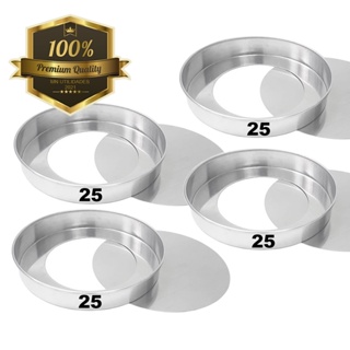 Kit 4 Forma Assadeira Fundo Falso Removível 25x5 Alumínio em Oferta na Shopee