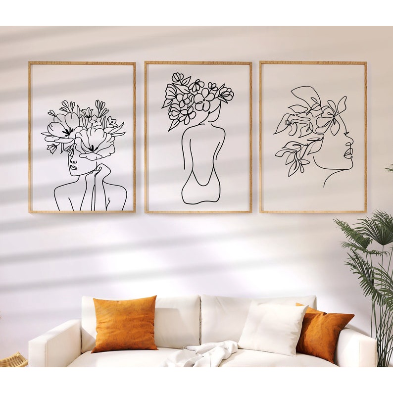 Quadro Decorativo Abstrato mulheres linhas , decoração casa Quadro Decorativo linhas Minimalistas tamanho grande Decoração para sala casa cozinha quarto Quadro decorativo Mulheres abstrata Moderno Decoração Corpo Retro arte #43
