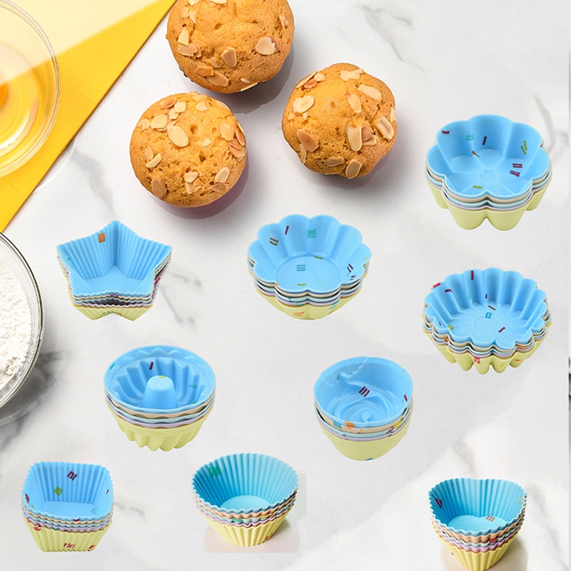 Copo De 5pcs De Silicone Para Bolo De Pellet Muffin De Torta De Ovo Redondo Gadget Assar Em Casa
