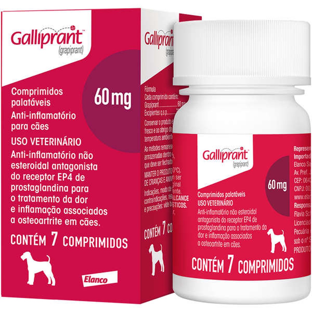 Galliprant 60 mg Elanco para Cães - 7 Comprimidos em Oferta na Shopee
