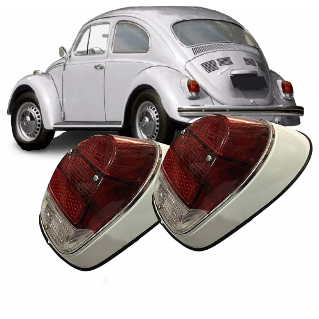 Par Lanterna Sinaleira Traseira Completa Bicolor Fusca Fuscão 71 72 73 74 75 76 77 78 79 1500 1300 com circuito