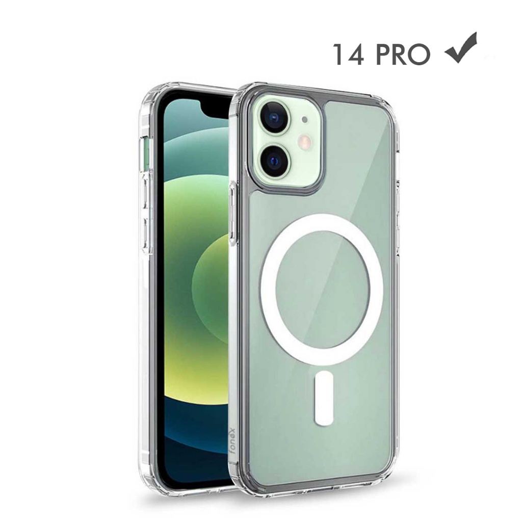 Capa Magnética Transparente iPhone 14 PRO - Para Carregador de Indução (Sem Fio)