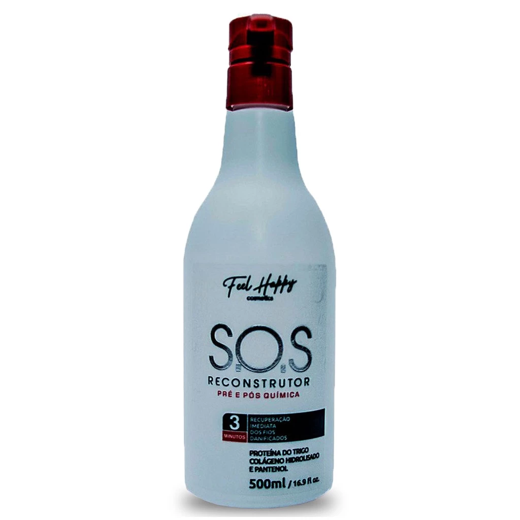 Máscara Anti Emborrachamento Reconstrutor Sos 3 Minutos 500ml Feel Happy
