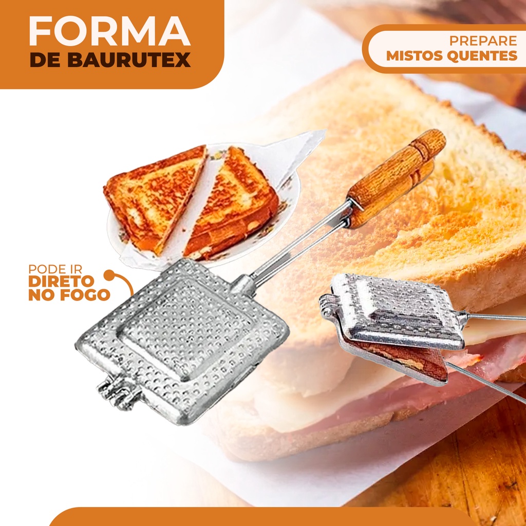 Forma de Pão Misto Quente Sanduicheira de Fogão Baurutex