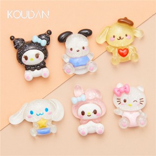 Arte Das Unhas Decoração Autocolante De Manicure Kuromi Melody Pudding Dog Hello Kitty Cat Translúcido 3D Resina Cartoon Cute KOUDAN