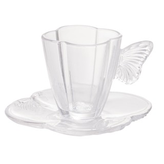 Xícara de Café de Vidro com Pires Butterfly 80ml Wolff