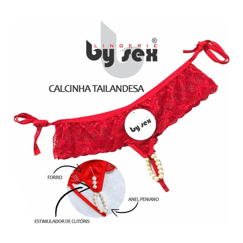 Kit C/2 Calcinhas Tailandesa Com Pérolas Luxo Sensual