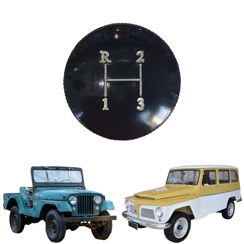 Bola De Cambio ( Manopla ) 3 Marchas Preto Jeep / Rural / F 75 Ford Willys