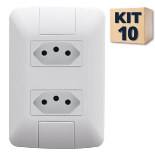 Kit 10 conjunto Tomada dupla 20a Tramontina aria em Oferta na Shopee