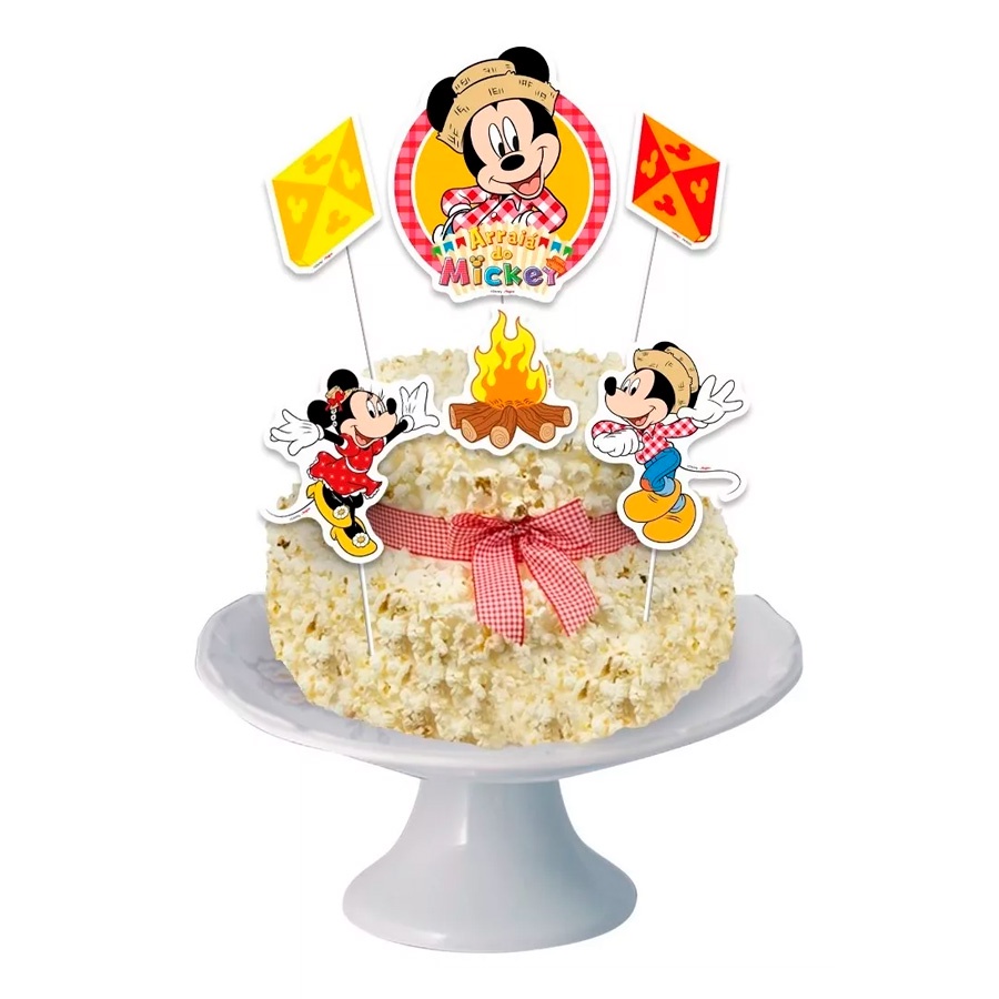 Topo de Bolo - Arraiá do Mickey - 6 unidades - Regina - Rizzo - Home & Living