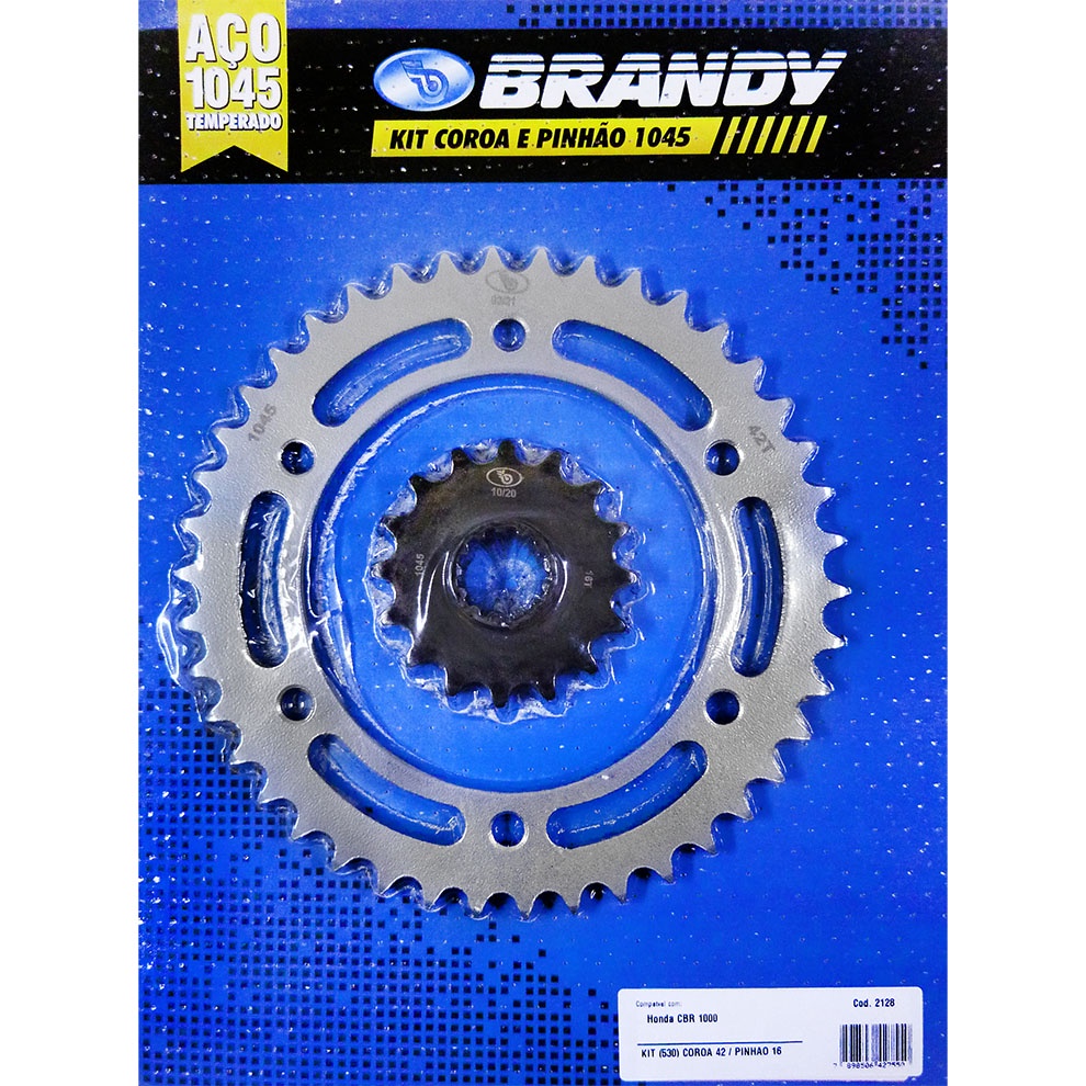 Kit Relação p Moto Honda CBR900RR Y/1/2/3/ Fireblade 2000 até 20/ Honda CBR1000 Fireblade 06 até16 Sem Corrente - Brandy