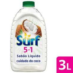 Lava-Roupas Líquido Surf 5 em 1 Cuidado do Coco 3 Litros