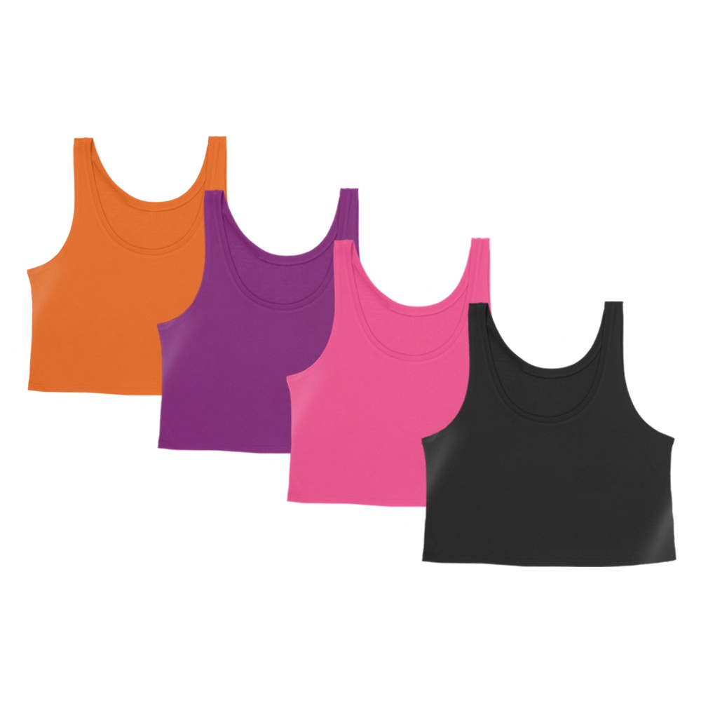 Kit 4 Cropped Regata Cavado Good Look Dry Fit Proteção Solar UV Feminino Fitness Academia Treino Blusinha Confortável