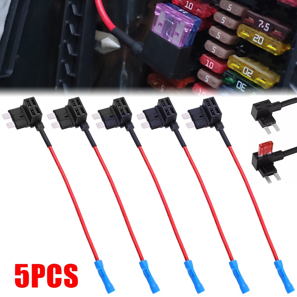 5Pcs 32V Caixa De Fusíveis Automotiva Porta De Saída Elétrica Adaptador TAP Universal Para Acessórios Automotivos Mini Suporte PVC Fusível De Lâmina Micro Padrão ATM