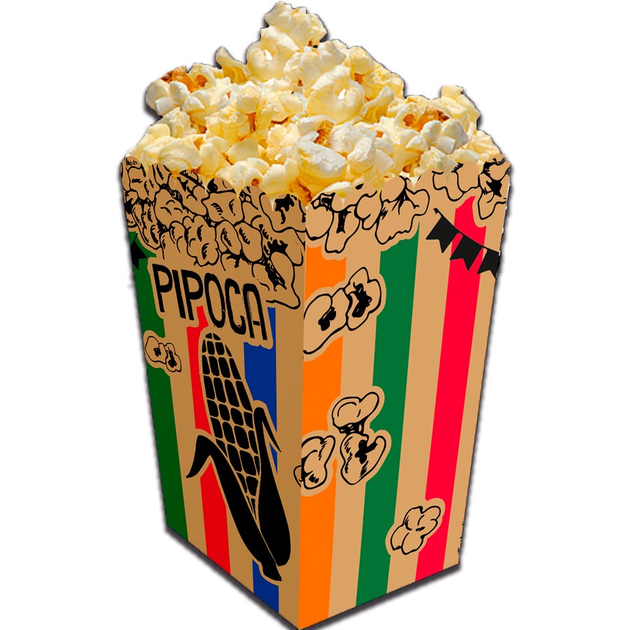Caixa Para Pipoca - Festa Junina - 25 unidades - Festcolor - Rizzo Distribuidora