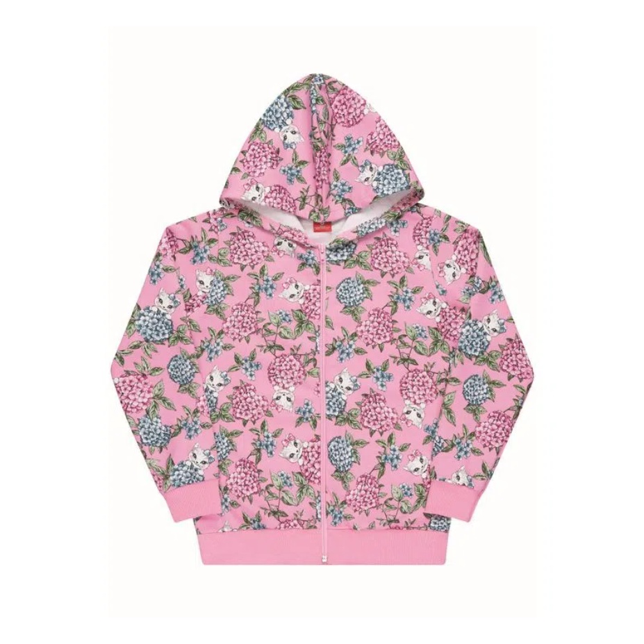 Jaqueta Infantil Moletom com Capuz Rosa Meninas Bee Loop