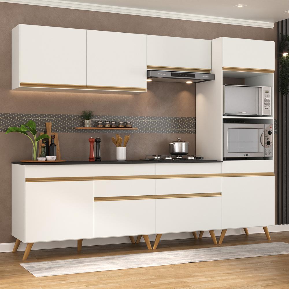 Cozinha Completa 5 peças c/ Armário e Balcão MP3713 Veneza GW Multimóveis Branca - Home & Living