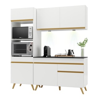 Cozinha Compacta 3 peças com Leds MP2019 Veneza Up Multimóveis Branca